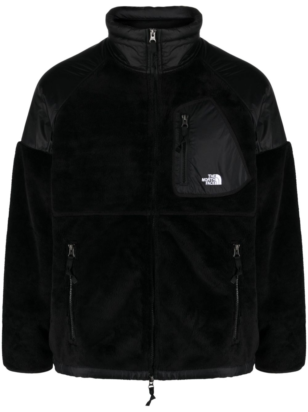The North Face logo印花抓绒夹克 - 黑色