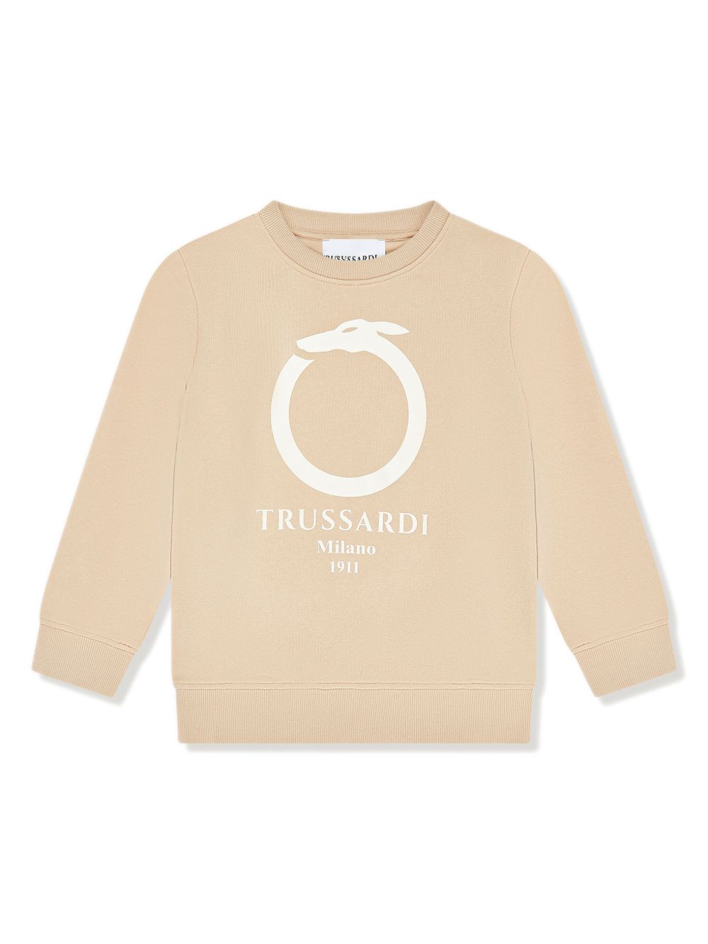 TRUSSARDI JUNIOR logo印花棉卫衣 - 中性色