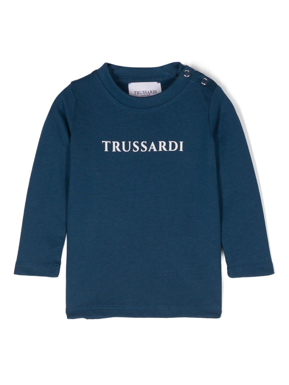 TRUSSARDI JUNIOR logo印花T恤 - 蓝色