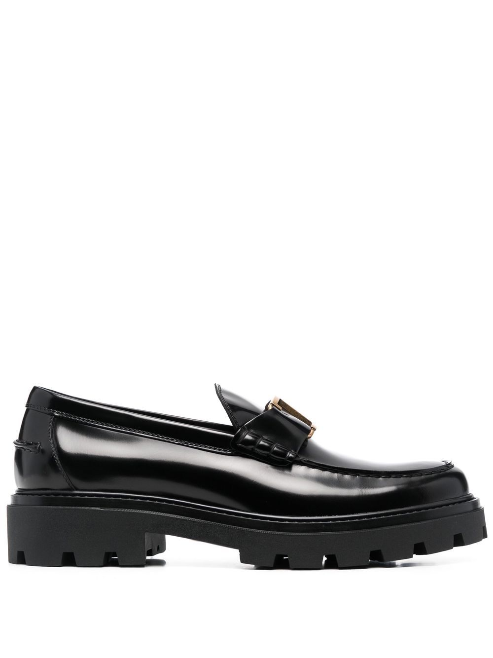 Tod's 托德斯 T 经典logo抓地鞋底乐福鞋 - 黑色