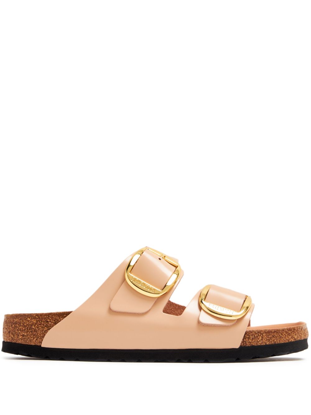 Birkenstock 露趾套穿式扣环皮质凉鞋 - 中性色