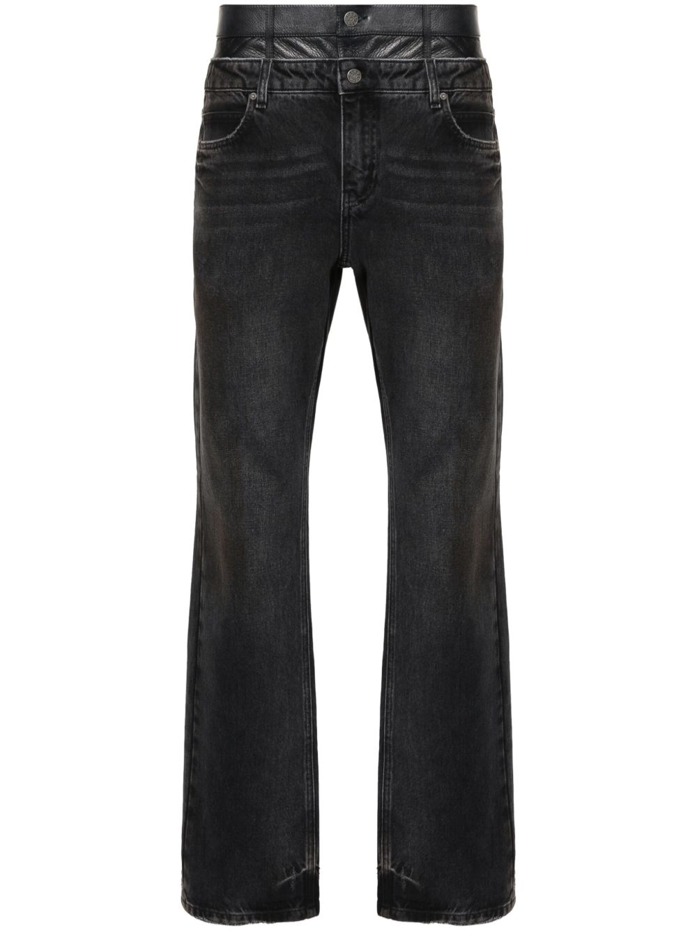 GUESS USA 高腰直筒牛仔裤 - 灰色
