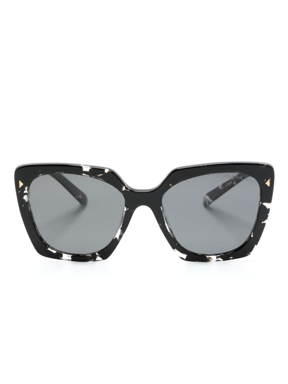 Prada Eyewear 蝴蝶形镜框太阳眼镜 - 黑色
