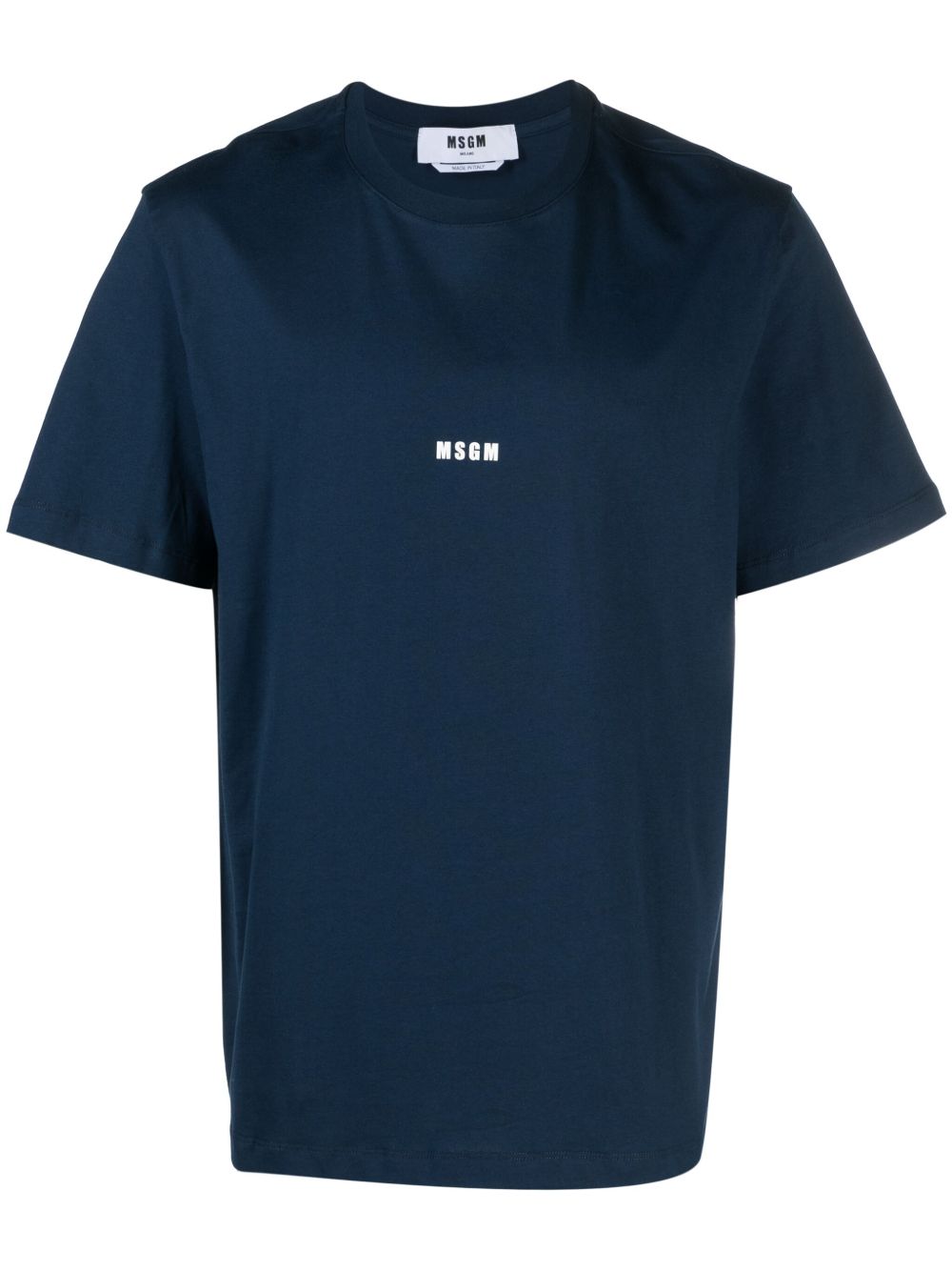 MSGM logo印花棉T恤 - 蓝色