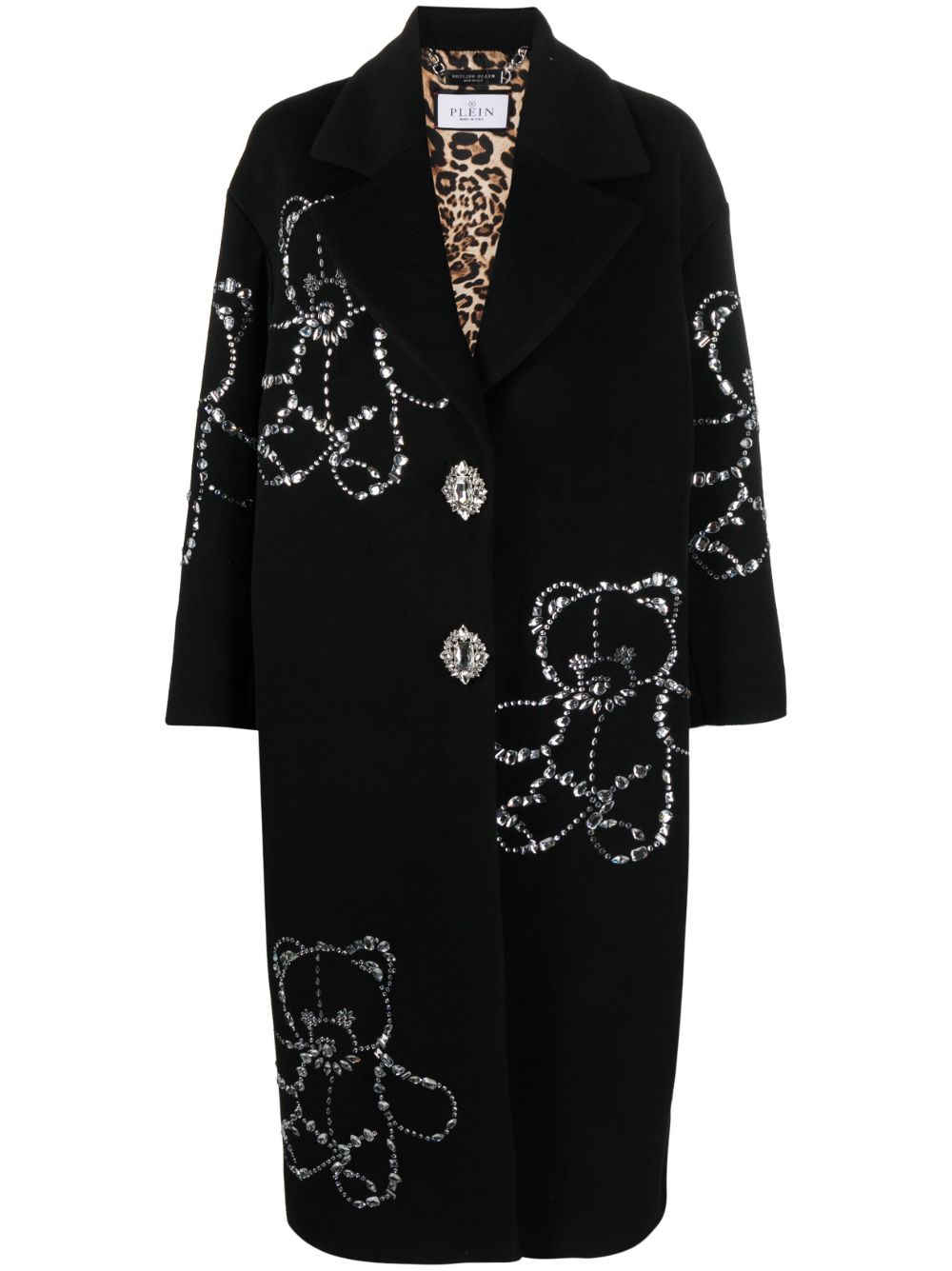 Philipp Plein Castoni Teddy Bear 超大款外套 - 黑色