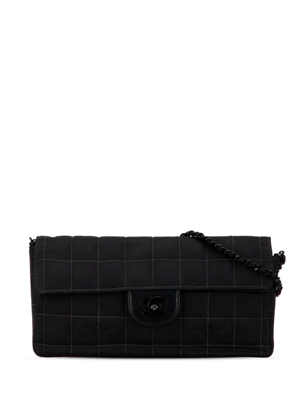 CHANEL Pre-Owned New Travel Line East West Flap 单肩包（2000-2002年典藏款） - 黑色
