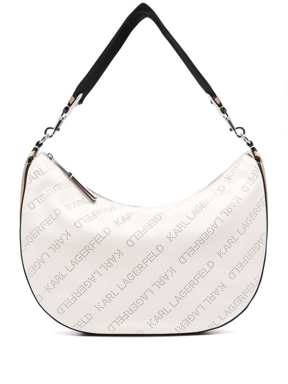 Karl Lagerfeld K/Moon logo镂空单肩包 - 白色