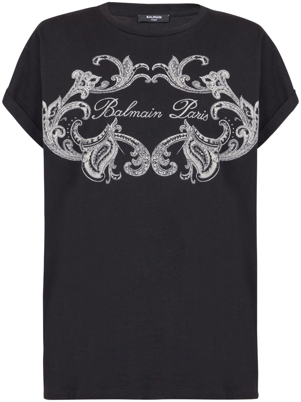 Balmain logo印花棉T恤 - 黑色