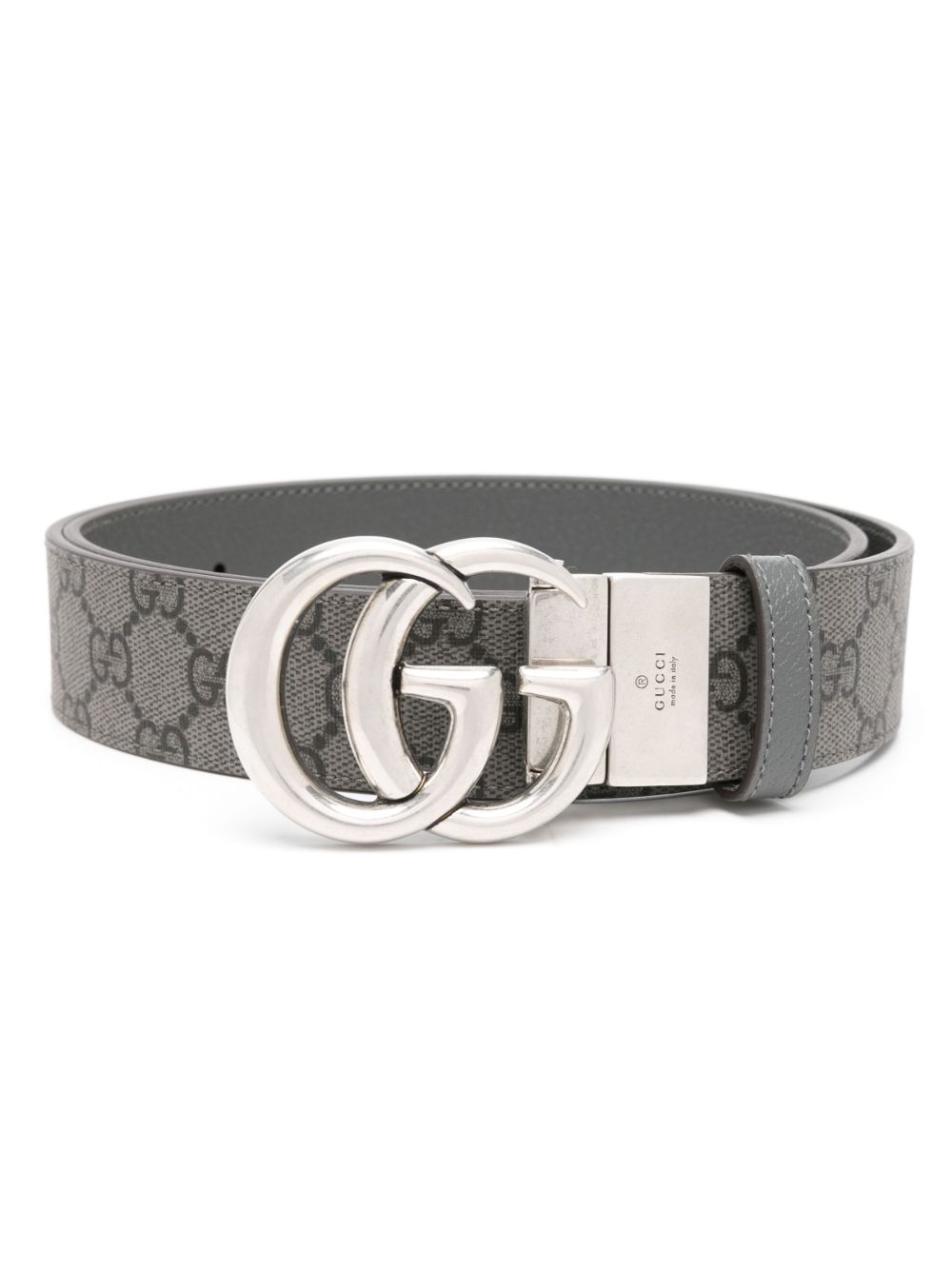 Gucci GG Marmont 双面腰带 - 灰色