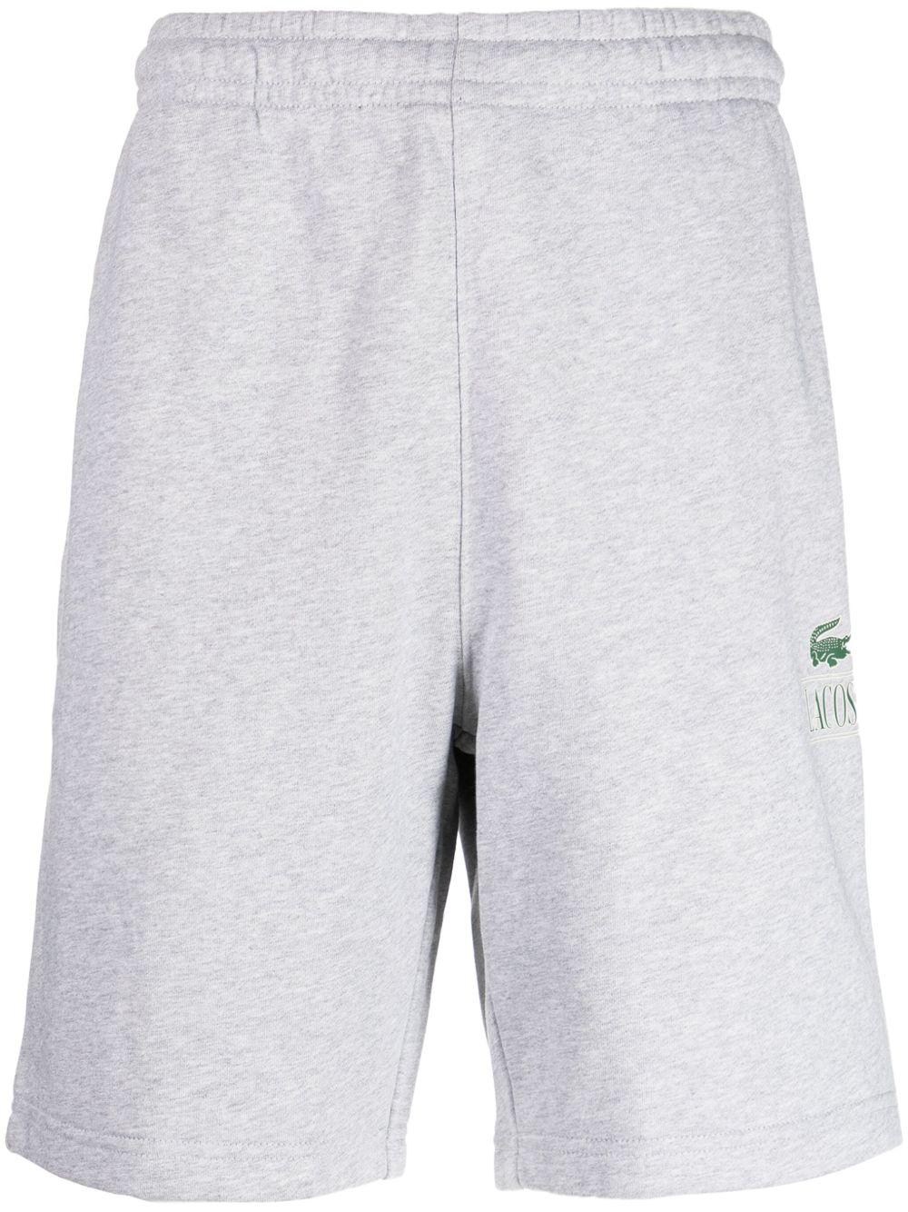 Lacoste logo印花棉运动短裤 - 灰色