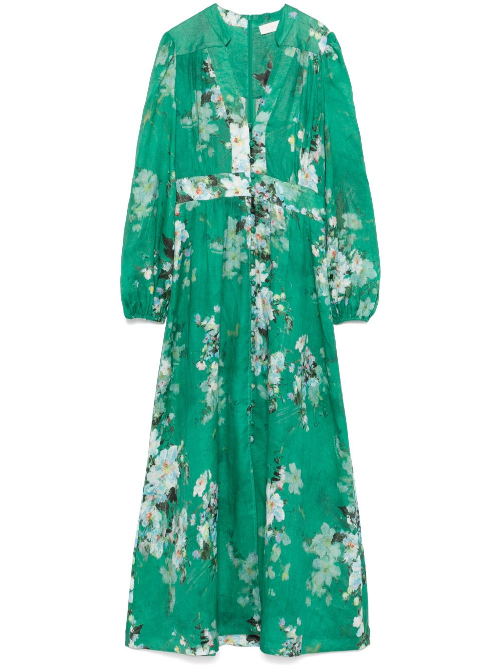 ZIMMERMANN Everley Plunge 中长连衣裙 - 绿色