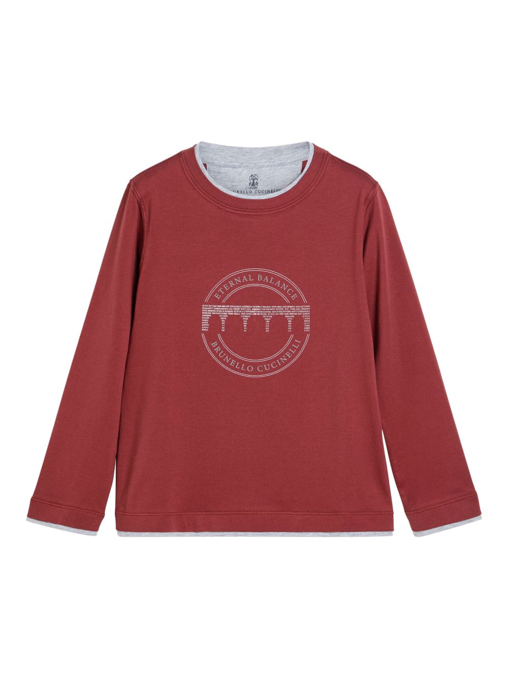 Brunello Cucinelli Kids 印花长袖T恤 - 红色