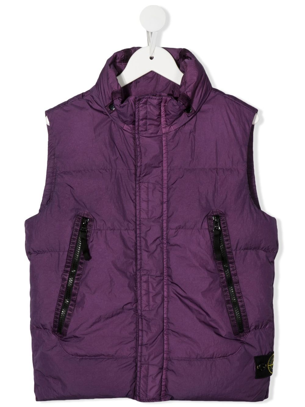 Stone Island Junior 羽绒连帽马甲 - 紫色