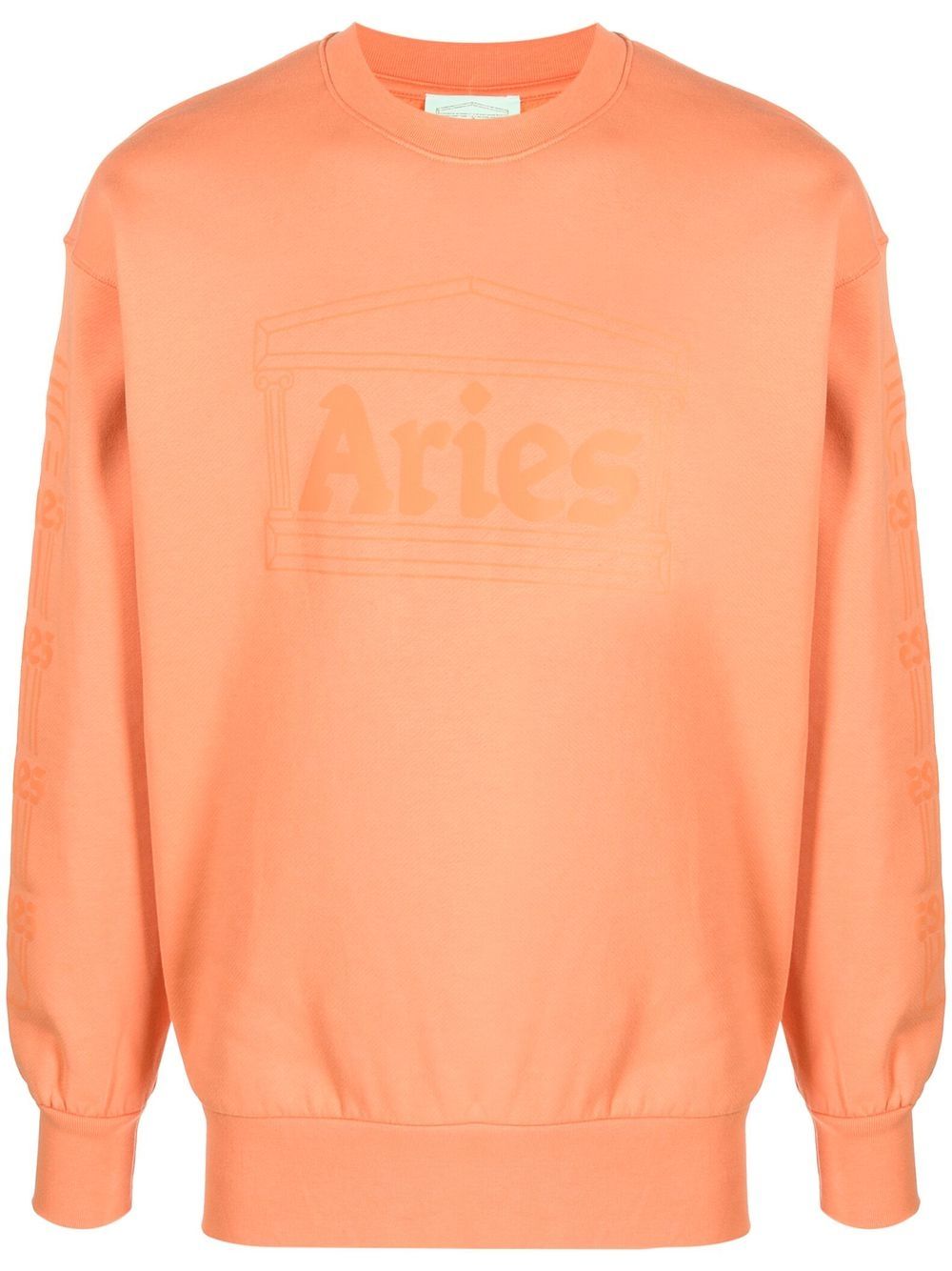 Aries logo刺绣卫衣 - 橘色