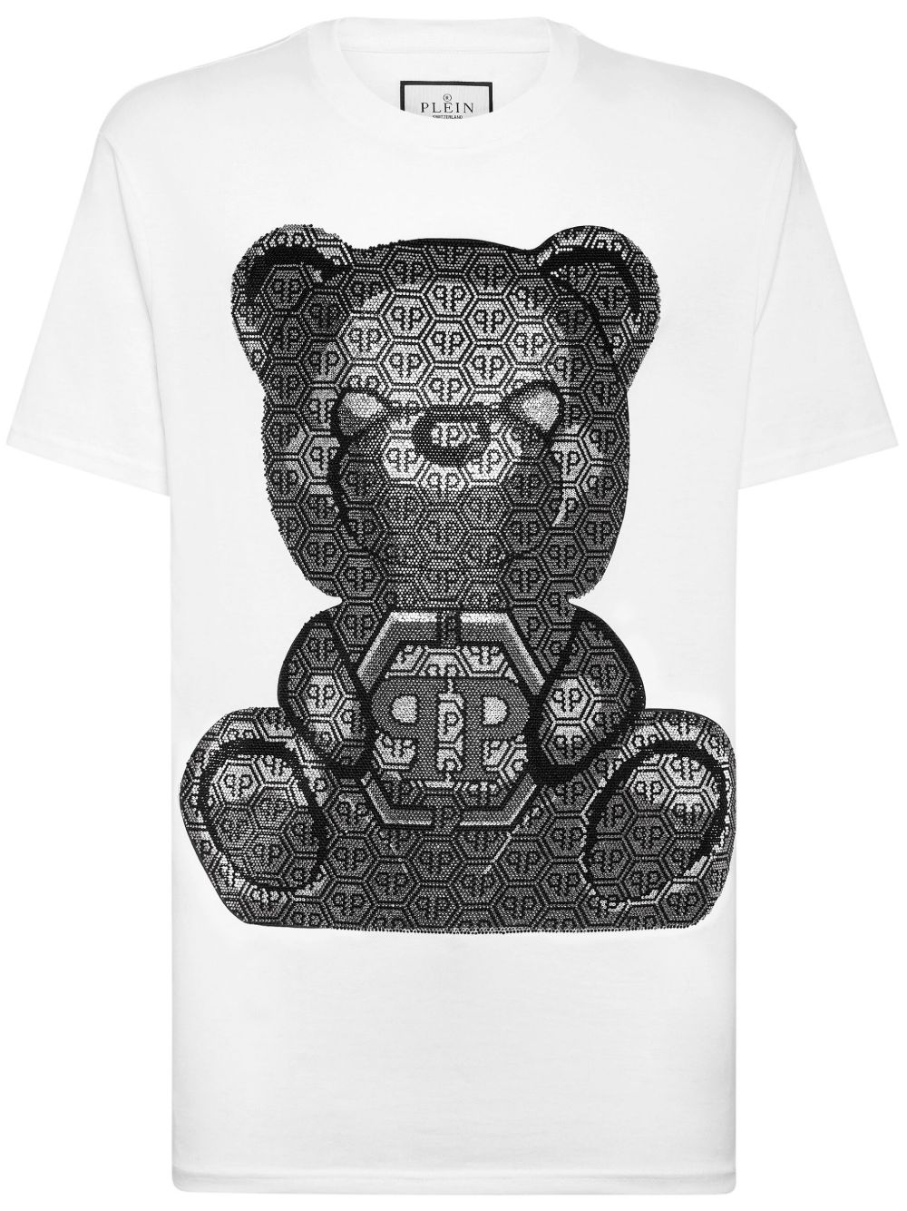 Philipp Plein 泰迪熊缀饰棉T恤 - 白色