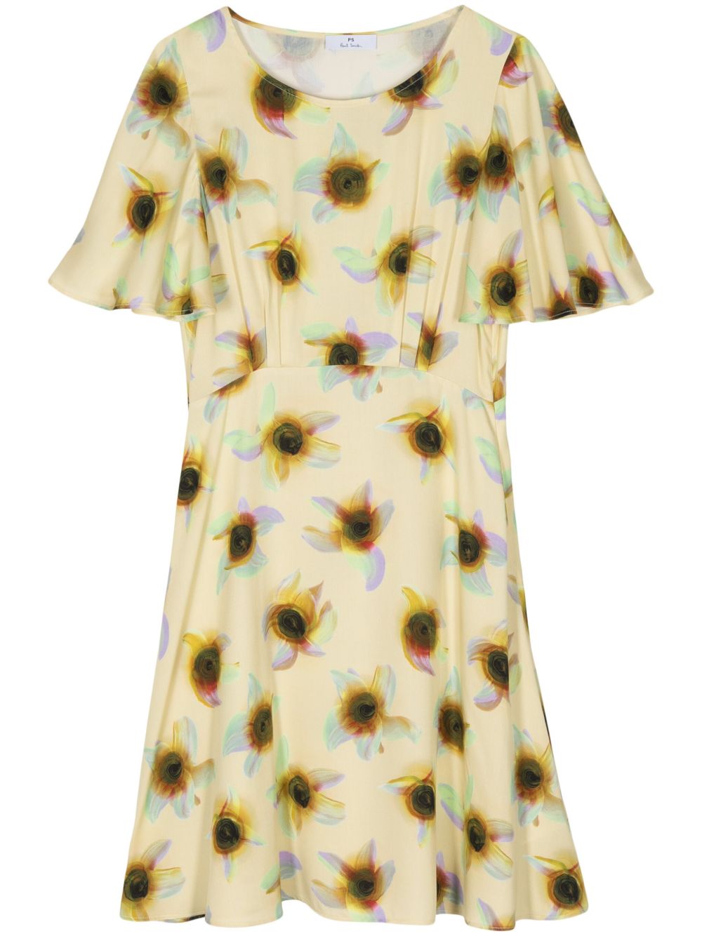 PS Paul Smith Ibiza Sunflair 印花迷你连衣裙 - 黄色