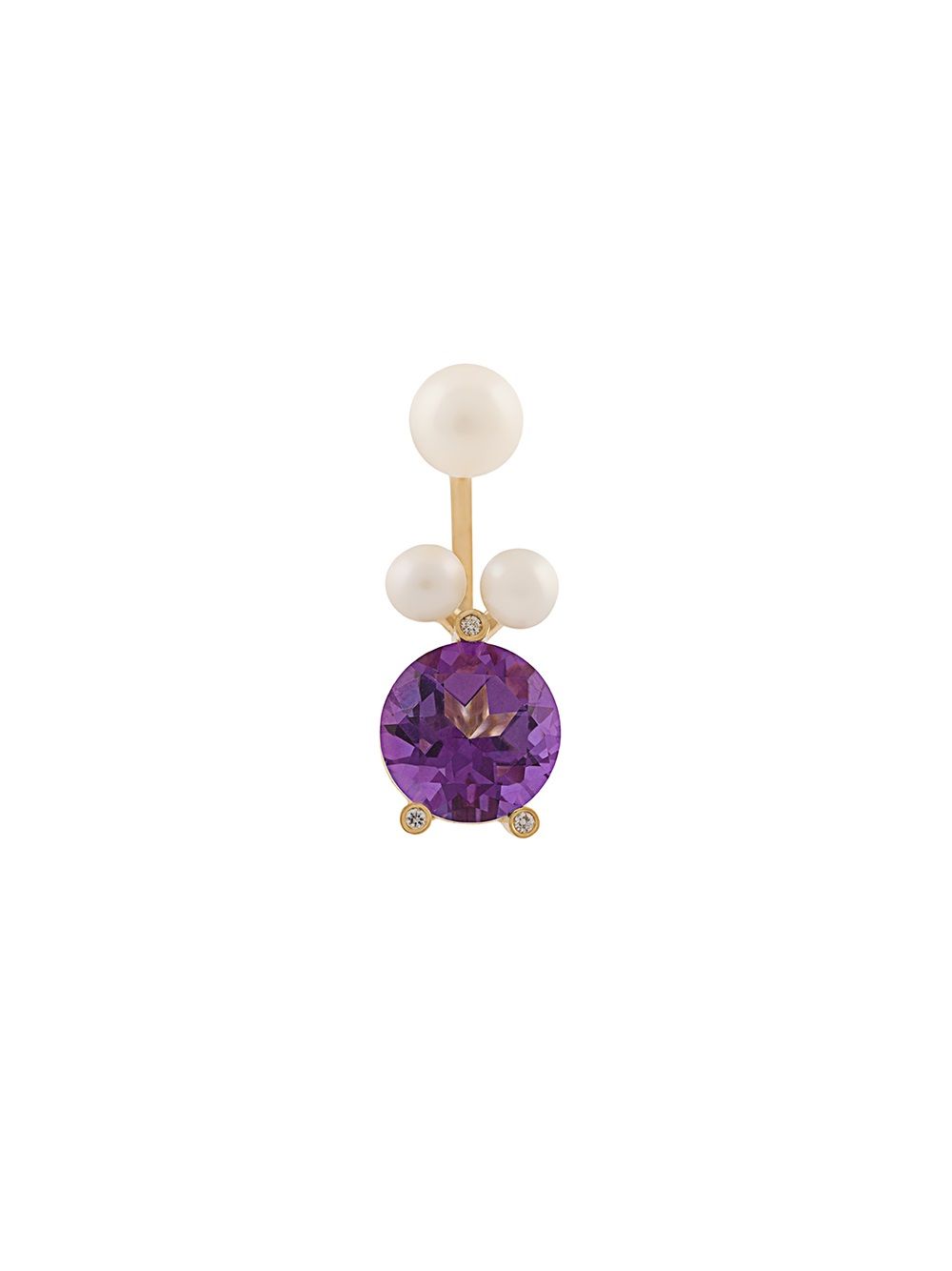 Delfina Delettrez Magic Triangle Pearl Piercing耳环 - 金属色