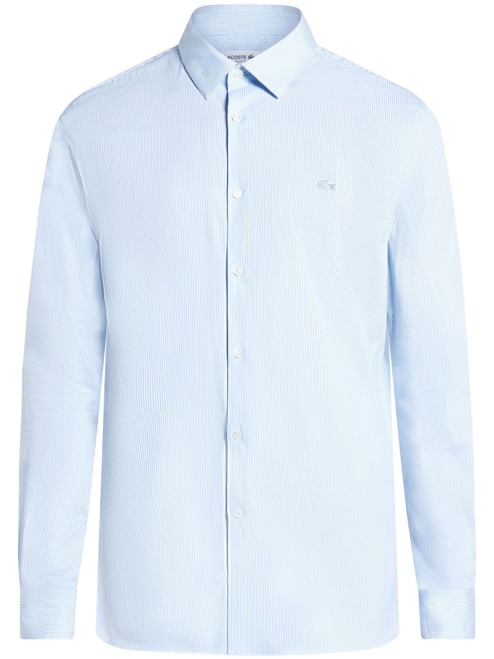Lacoste logo贴花条纹衬衫 - 蓝色