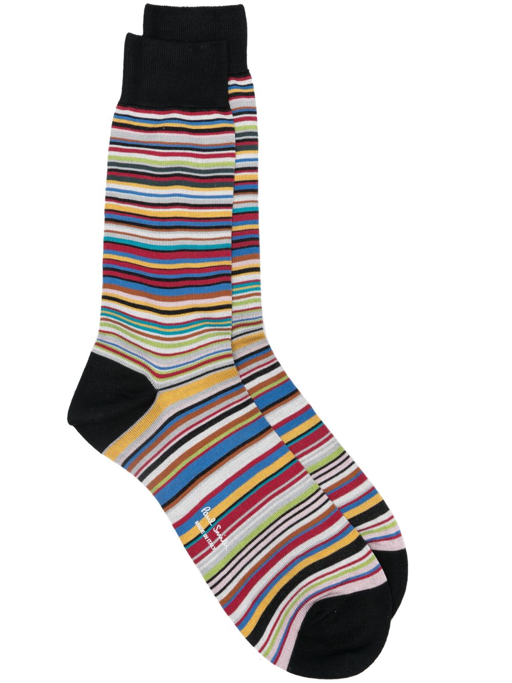 Paul Smith 条纹及踝针织袜 - 黑色