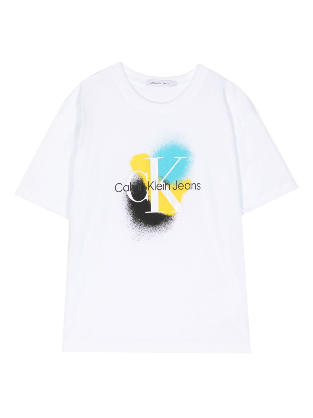 Calvin Klein Kids logo印花棉T恤 - 白色