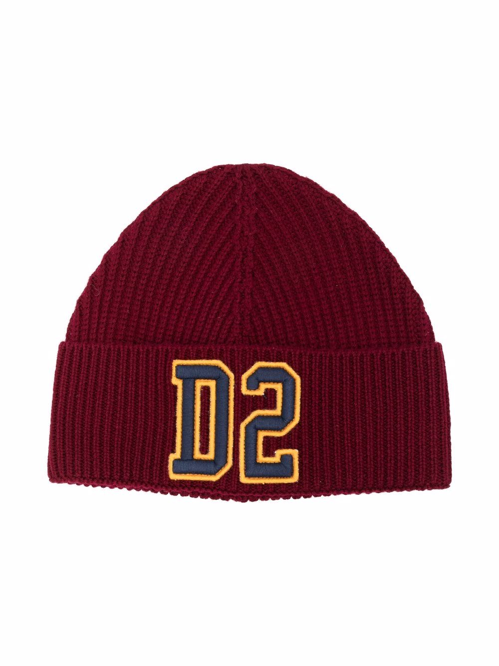 DSQUARED2 KIDS logo刺绣针织套头帽 - 红色