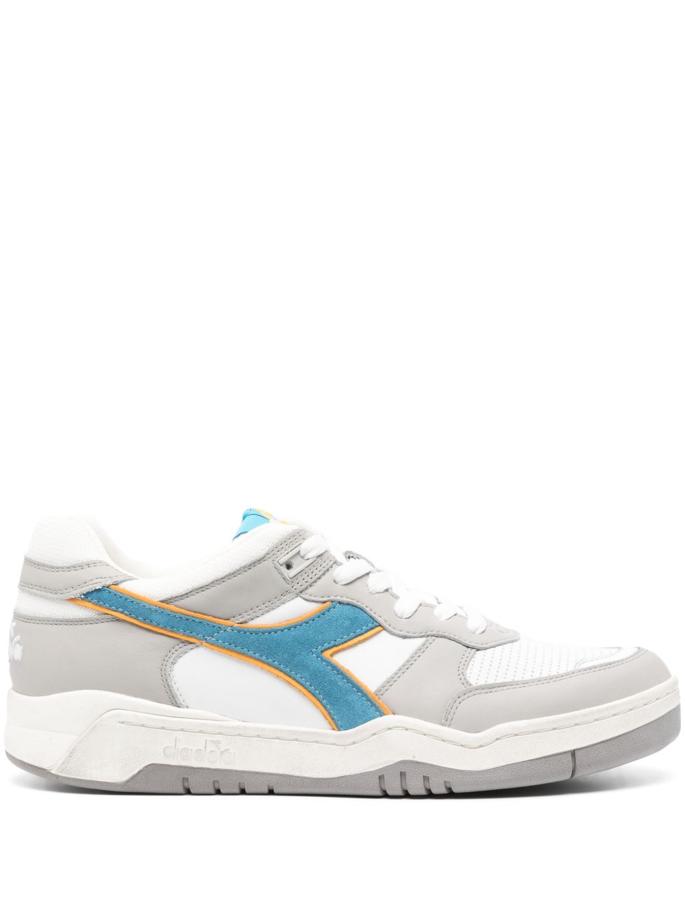 Diadora B.560 Used 拼接皮质运动鞋 - 白色