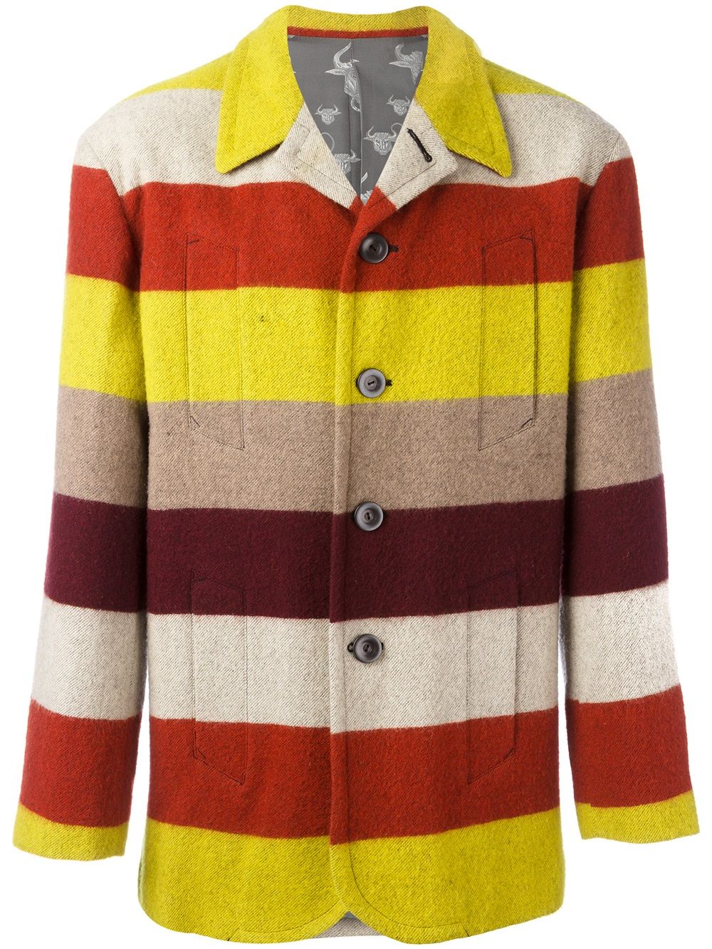 Jean Paul Gaultier Pre-Owned 古着条纹夹克 - 黄色
