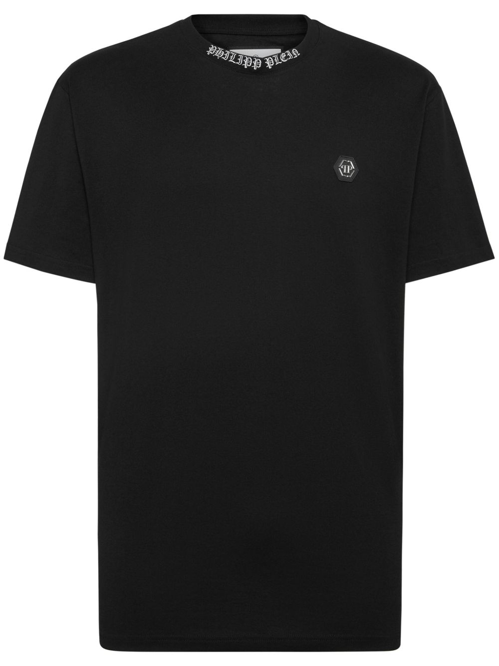 Philipp Plein logo标牌棉T恤 - 黑色