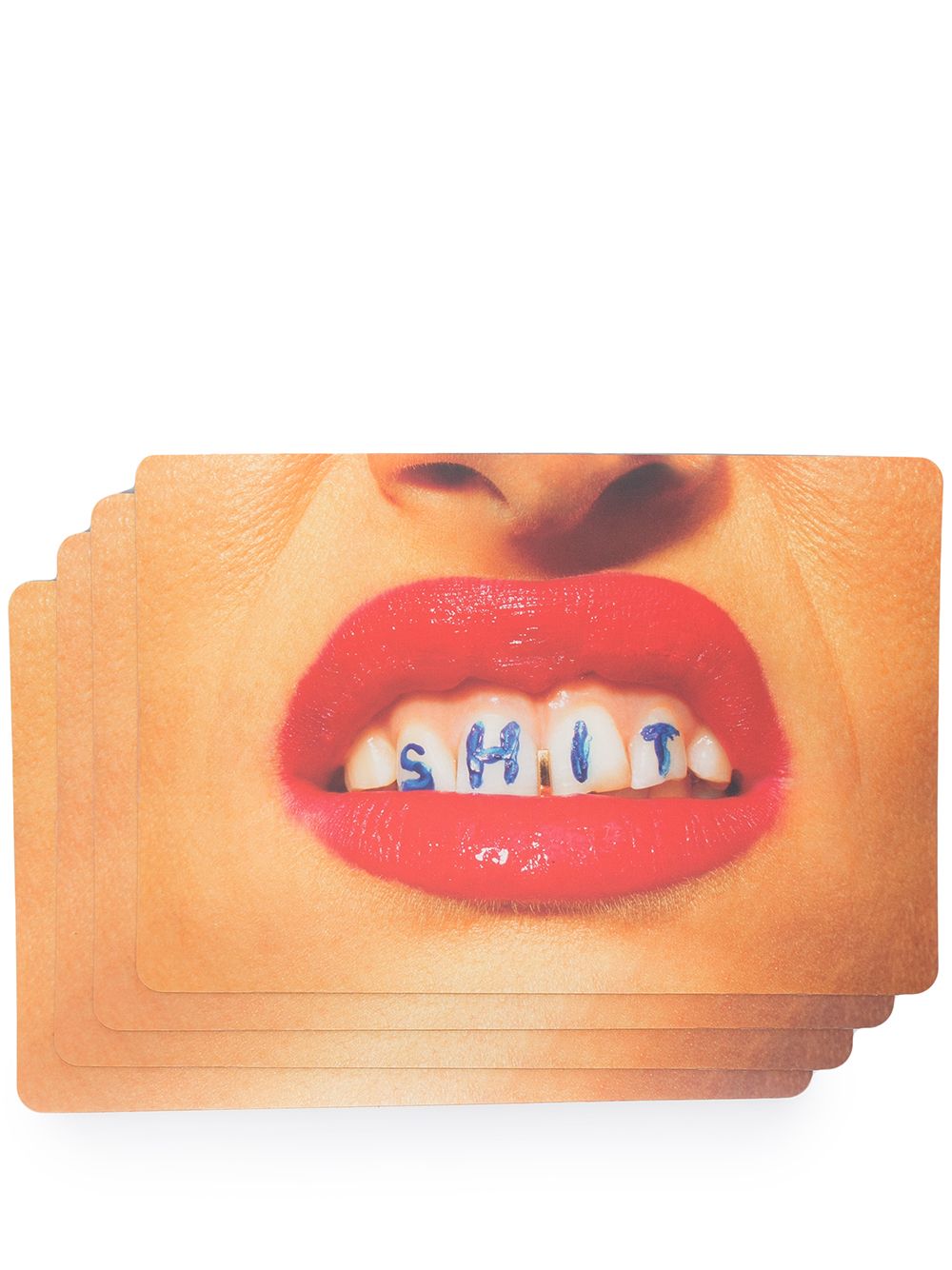 Seletti 图案印花桌垫（4件装） - 中性色