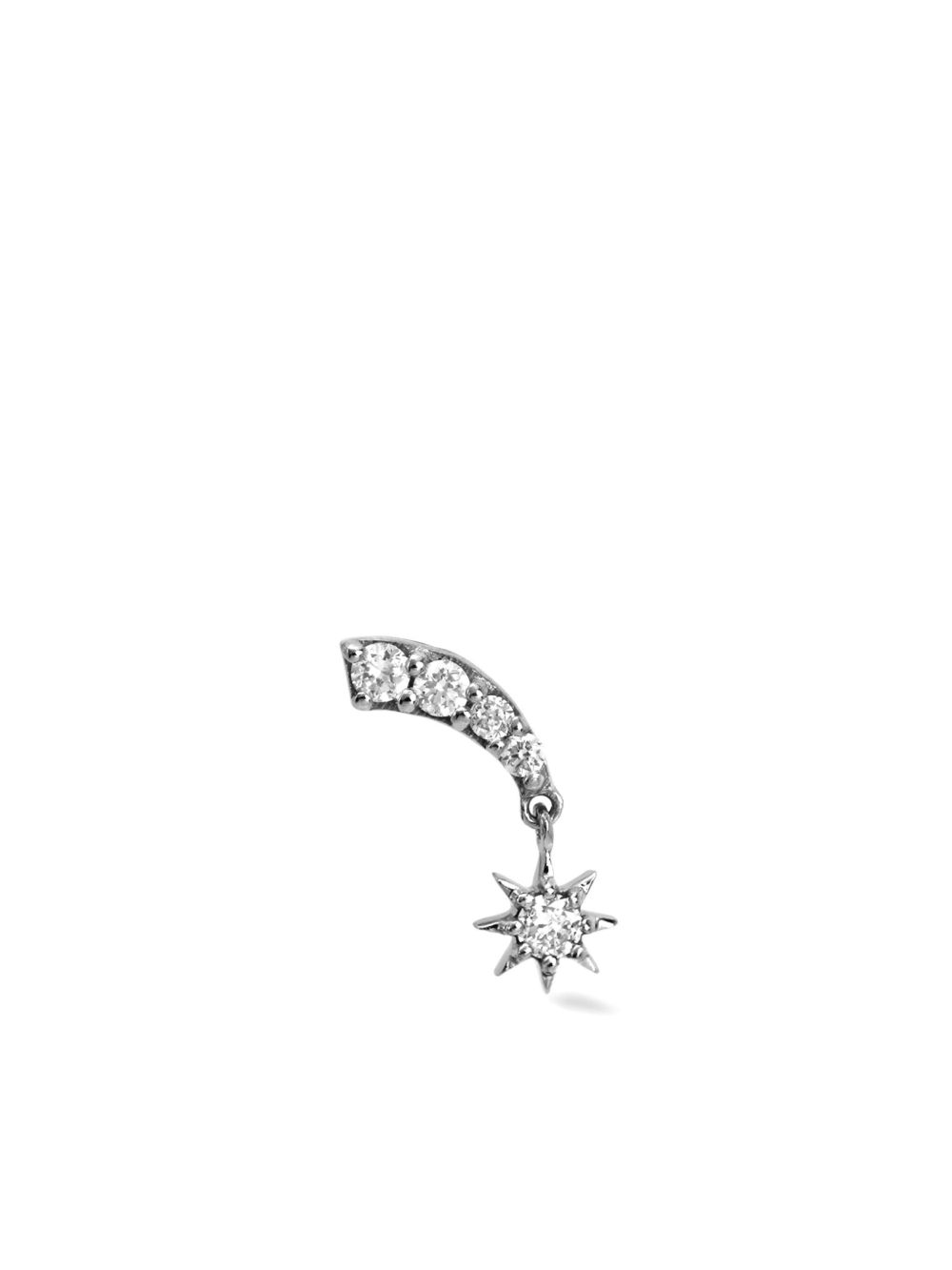 Lark & Berry 14K白金 Starburst 钻石耳钉 - 银色