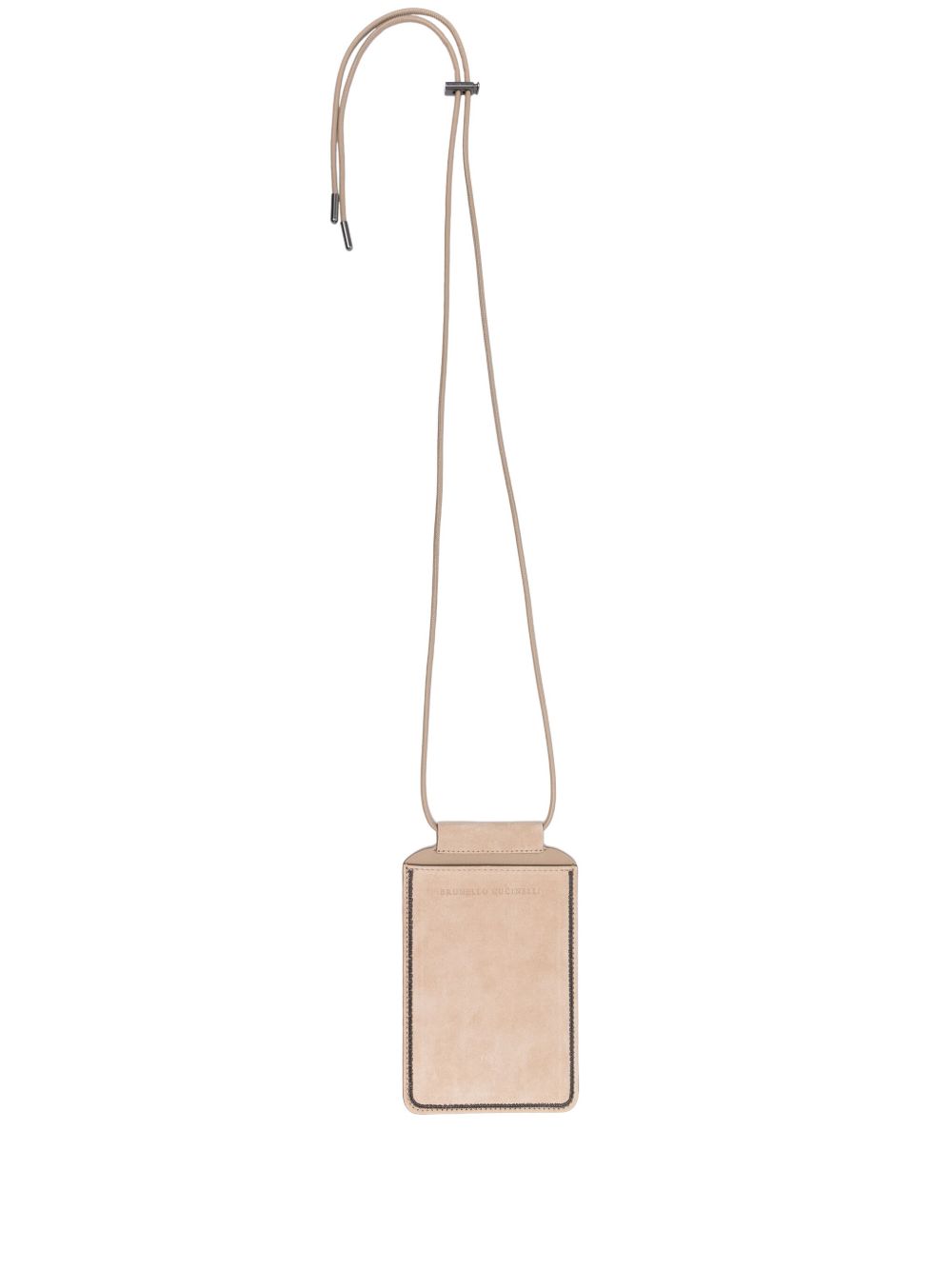 Brunello Cucinelli 凹面压花logo斜挎包 - 中性色