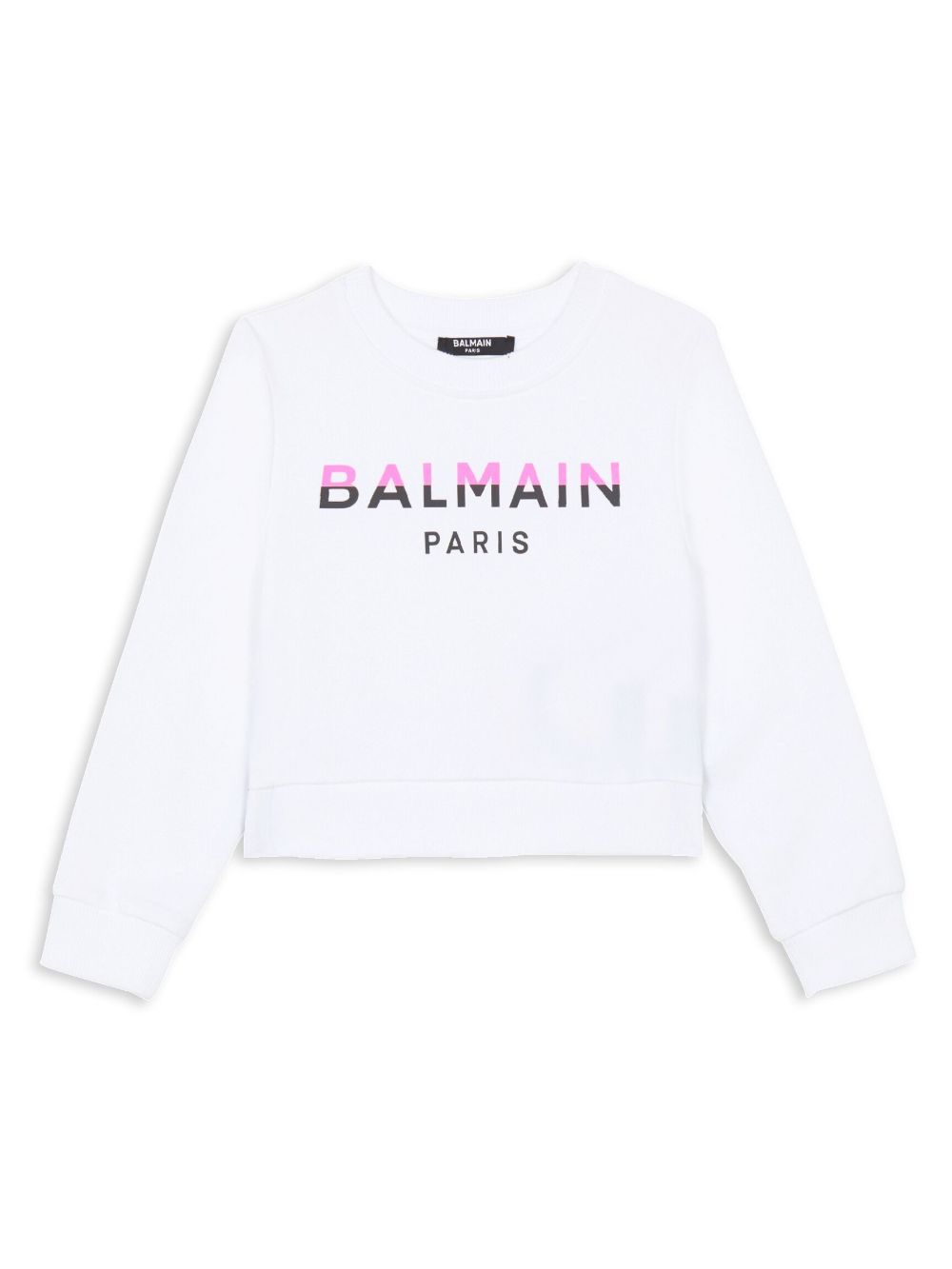 Balmain Kids logo印花棉卫衣 - 白色