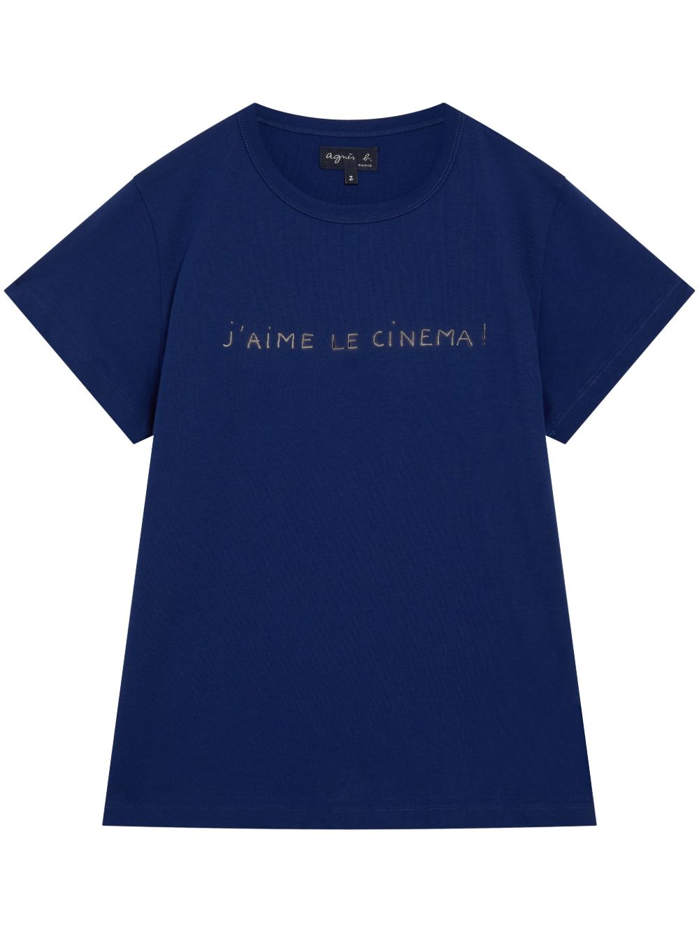agnès b. 标语刺绣T恤 - 蓝色
