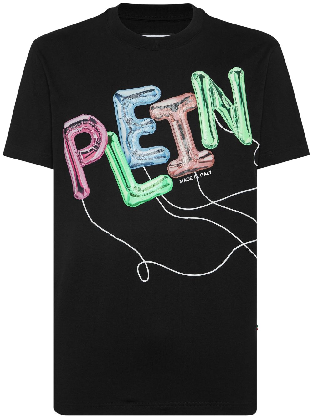 Philipp Plein logo印花棉T恤 - 黑色
