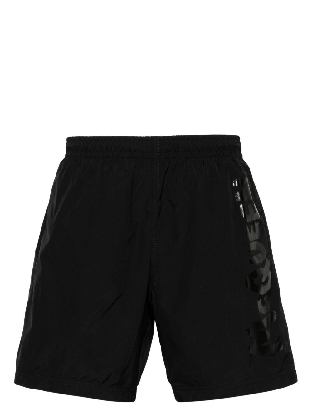 Alexander McQueen logo印花泳裤 - 黑色