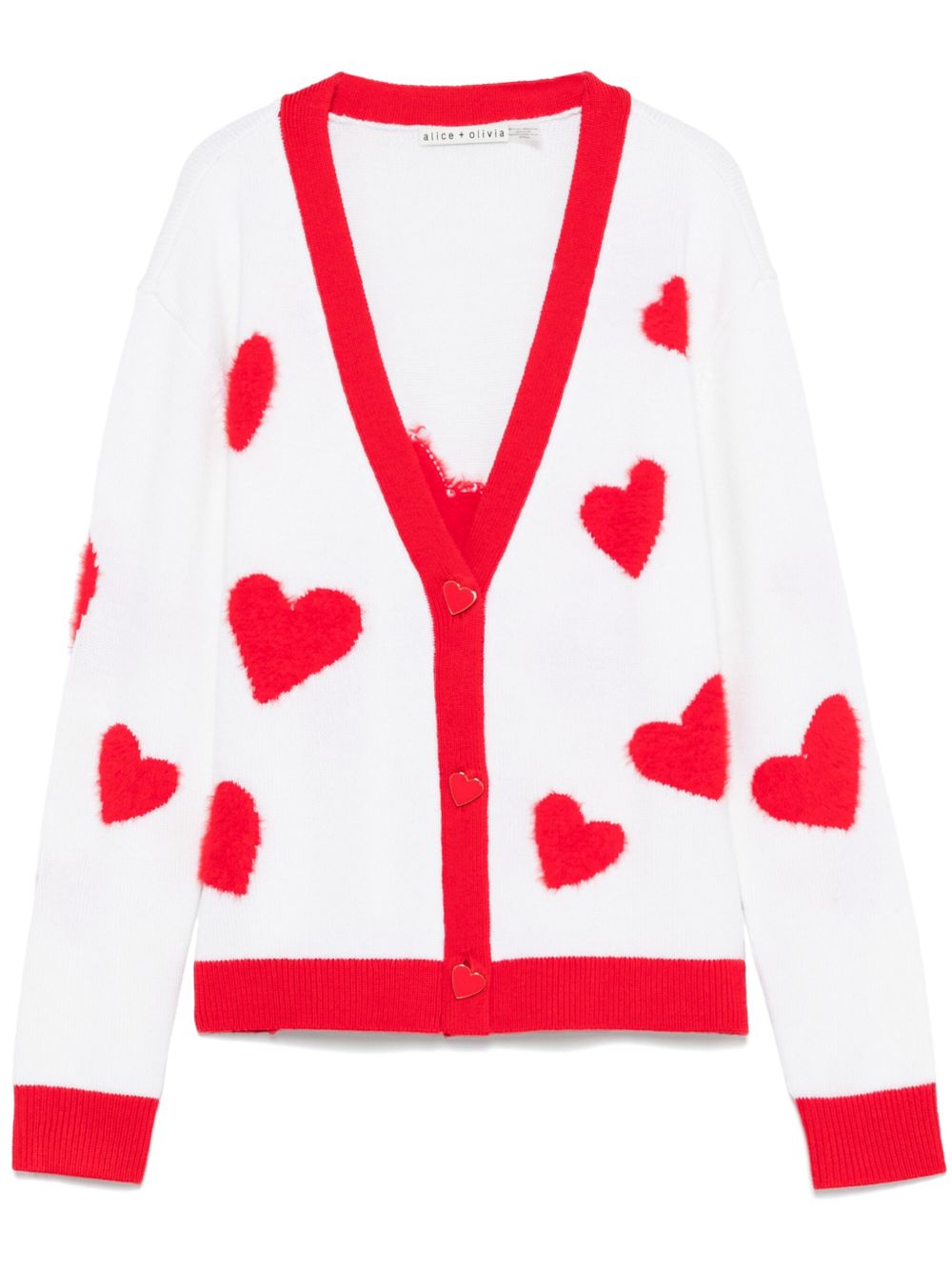 alice + olivia 心形图案开衫 - 白色