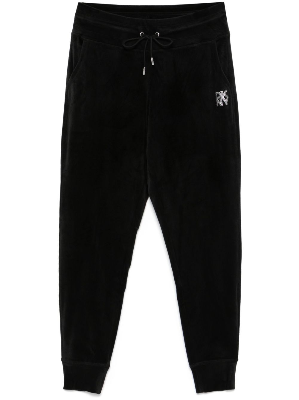 DKNY 水钻logo运动裤 - 黑色