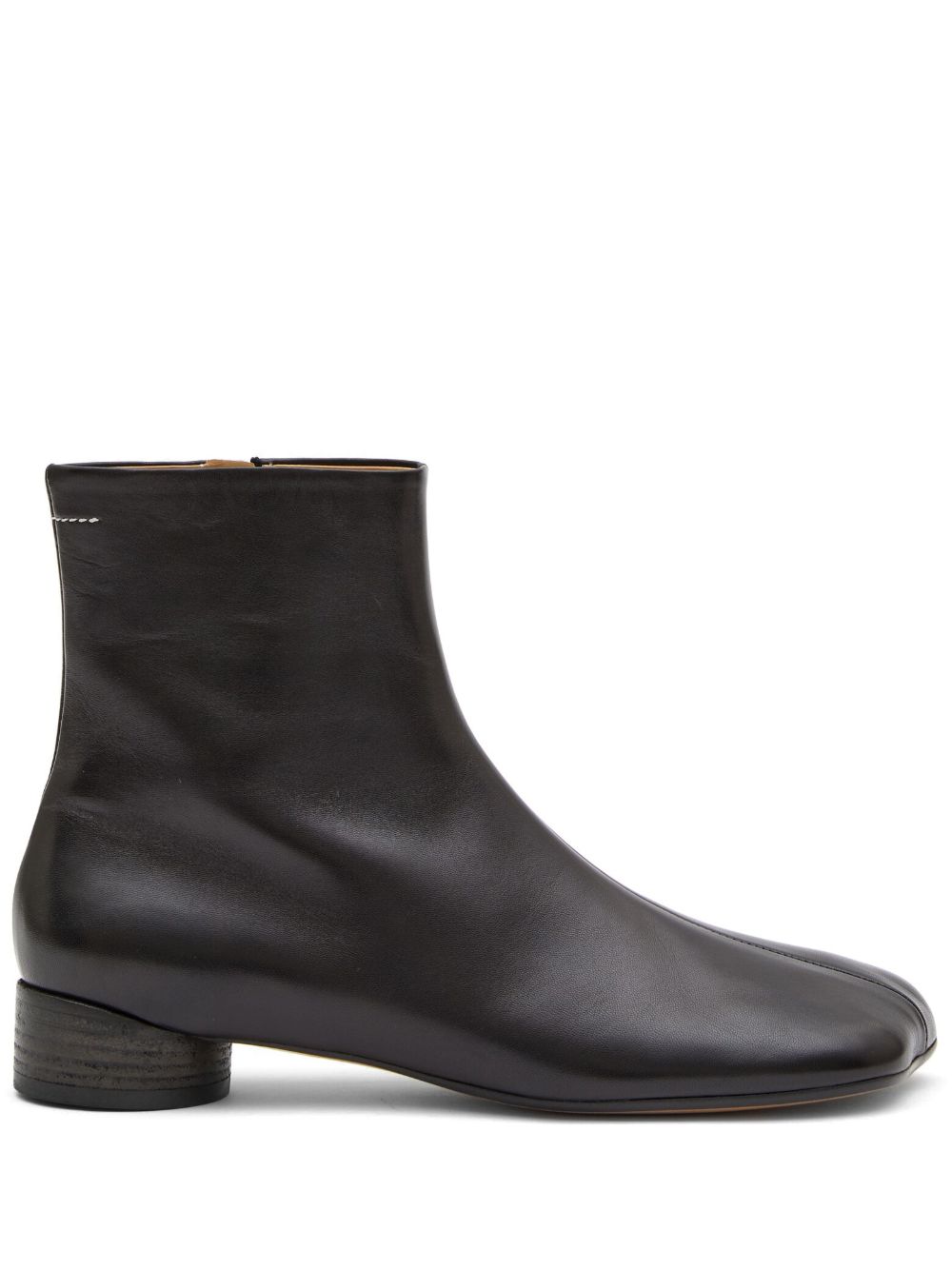 MM6 Maison Margiela Anatomic 低跟及踝皮靴 - 黑色