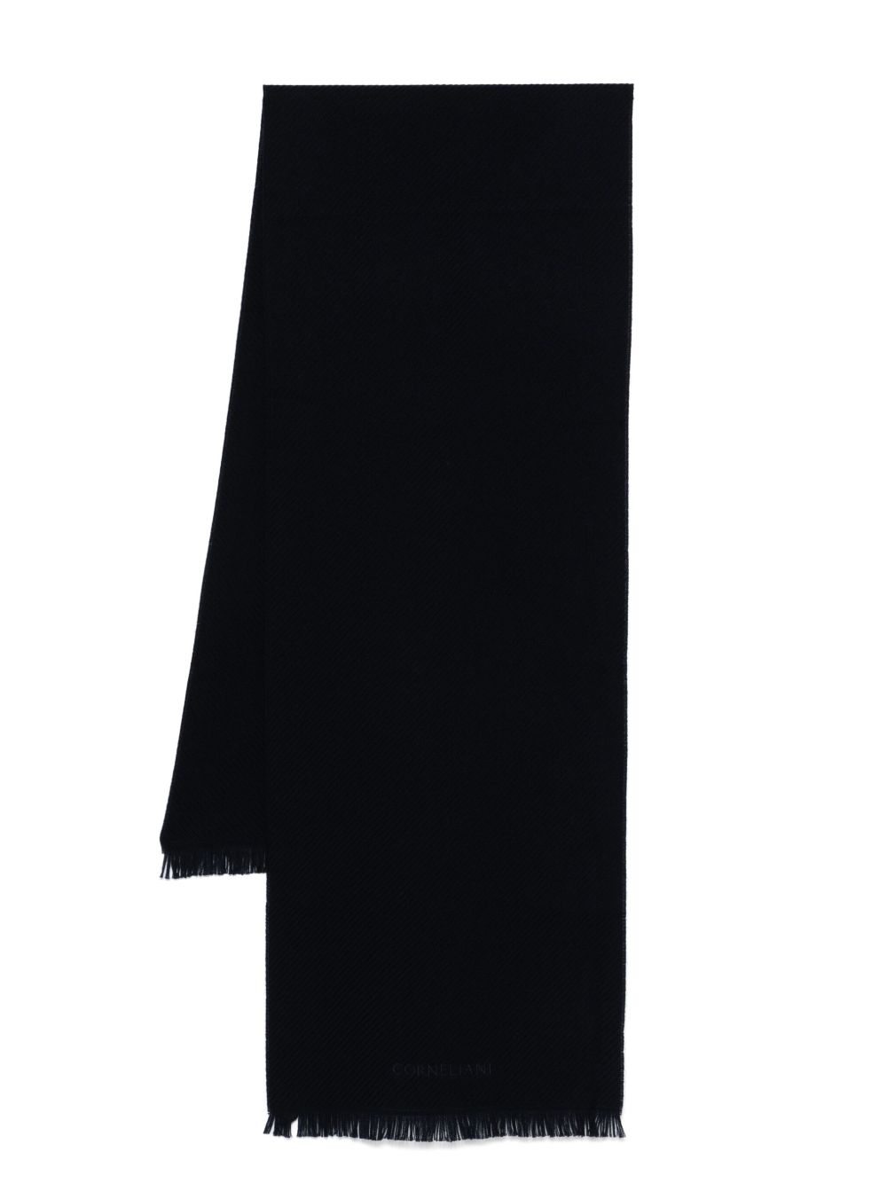 Corneliani logo刺绣围巾 - 蓝色