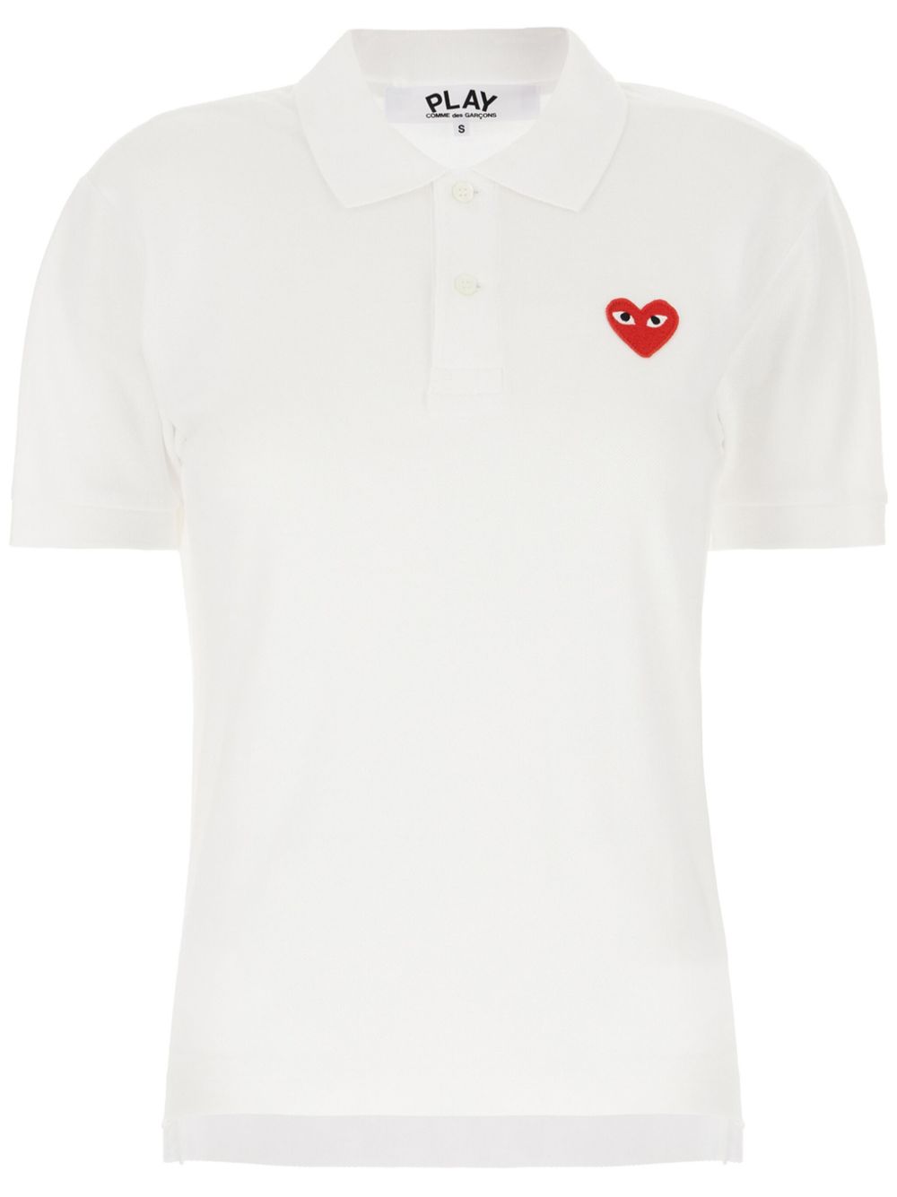 Comme Des Garçons Play 爱心贴花polo衫 - 白色