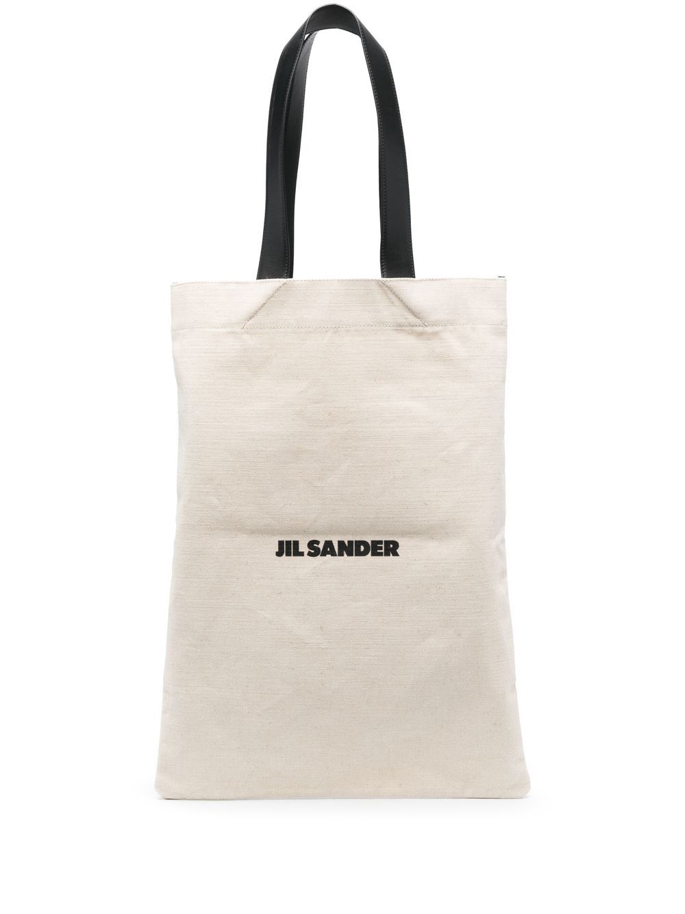 Jil Sander logo印花棉手提包 - 中性色