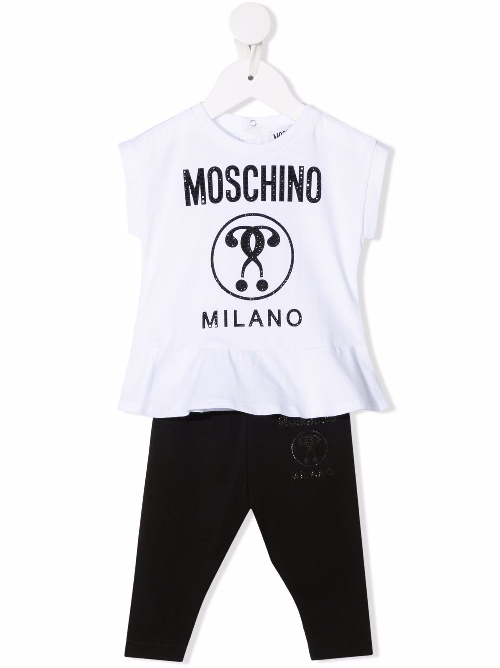 Moschino Kids 莫斯奇诺 水钻缀饰运动套装 - 白色