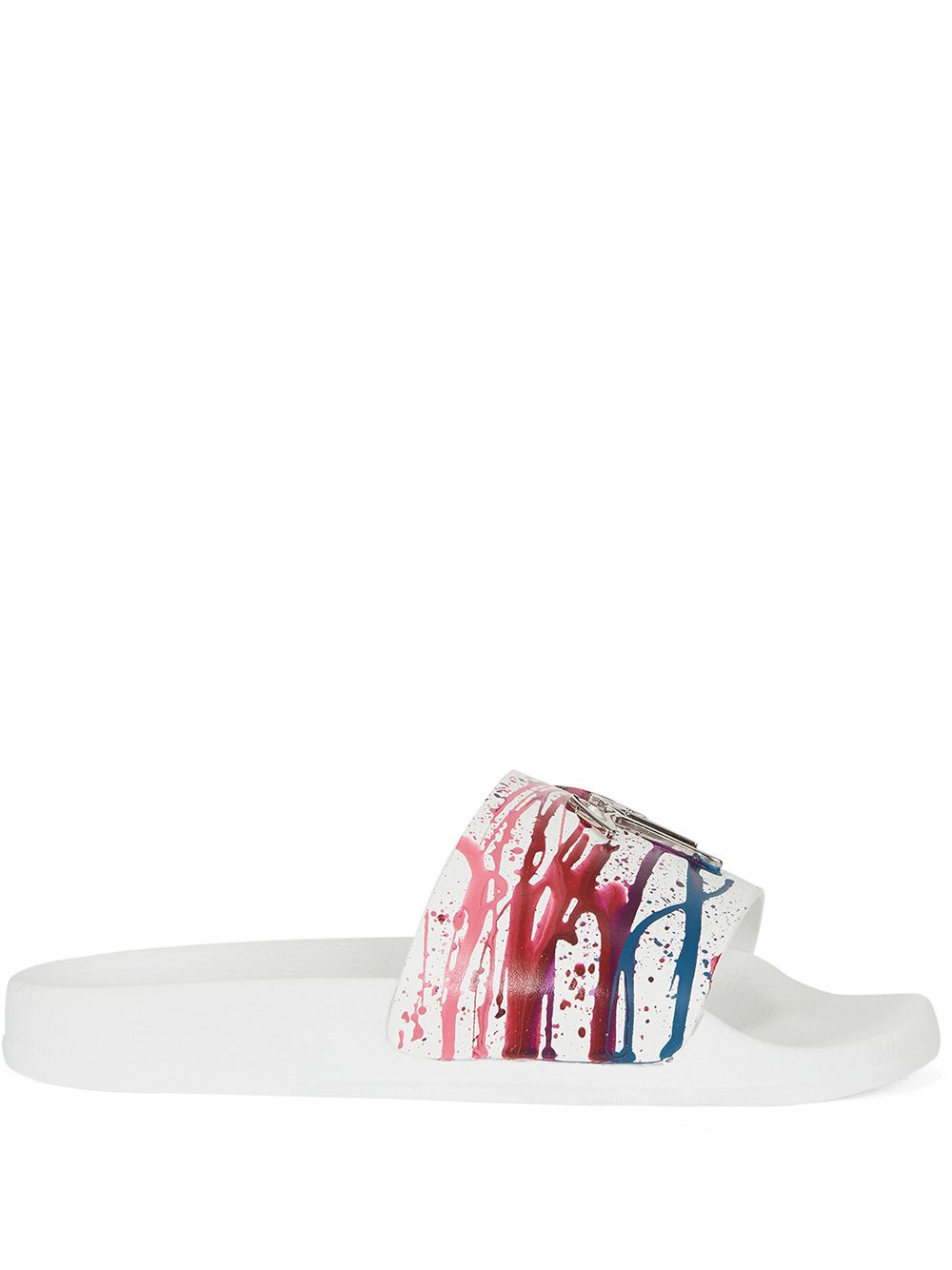 Giuseppe Zanotti Brett logo标牌拖鞋 - 白色