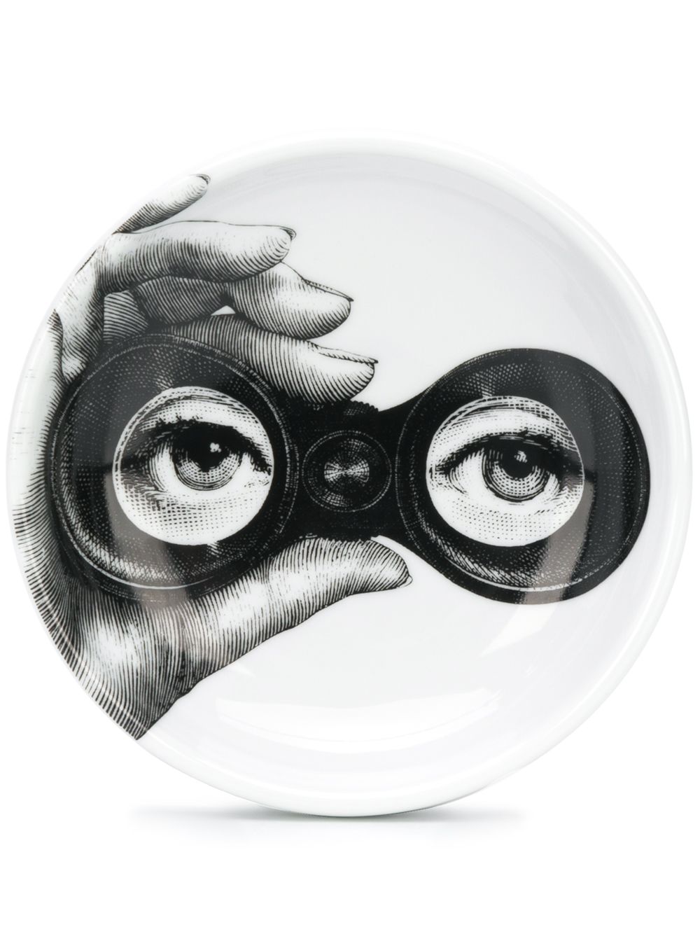 Fornasetti 望眼镜印花烟灰缸 - 白色