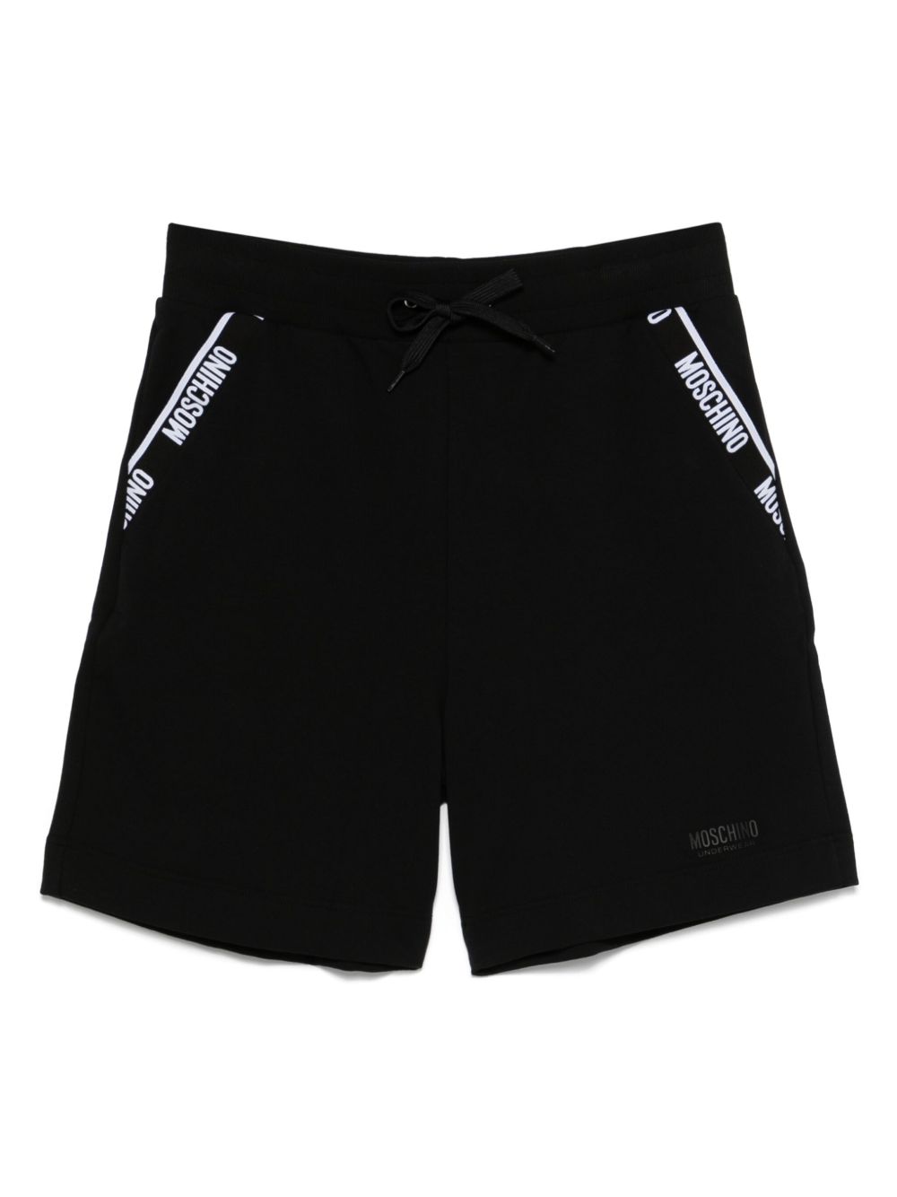 Moschino logo缀饰短裤 - 黑色