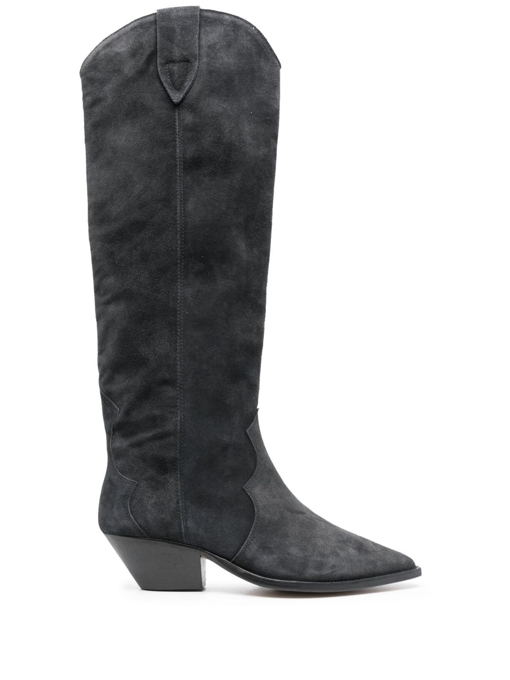 ISABEL MARANT Denvee 中跟绒面皮及膝靴 - 黑色