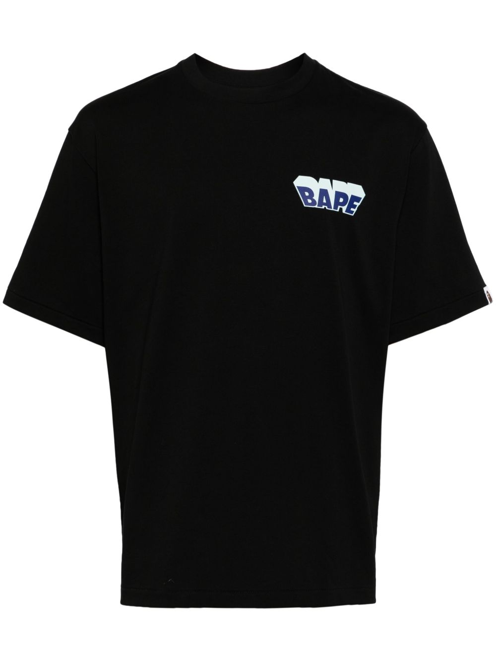 A BATHING APE® 图案印花棉T恤 - 黑色