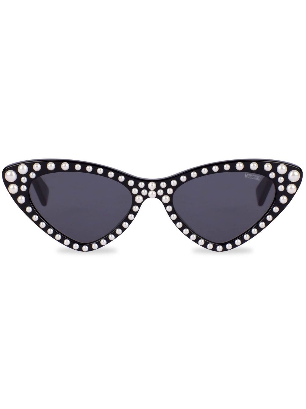 Moschino Eyewear 珠饰猫眼框太阳眼镜 - 黑色