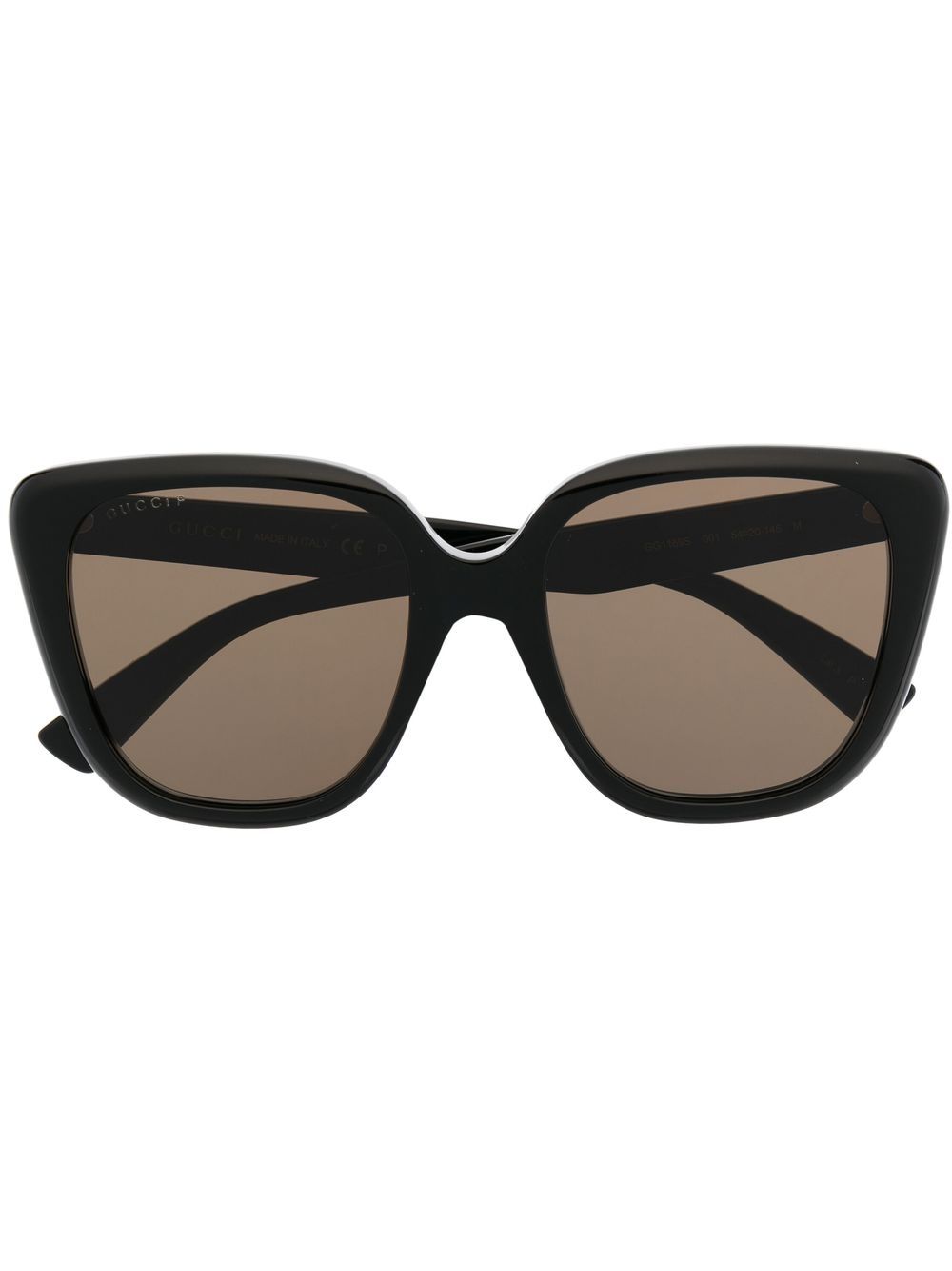 Gucci Eyewear 超大框太阳眼镜 - 黑色