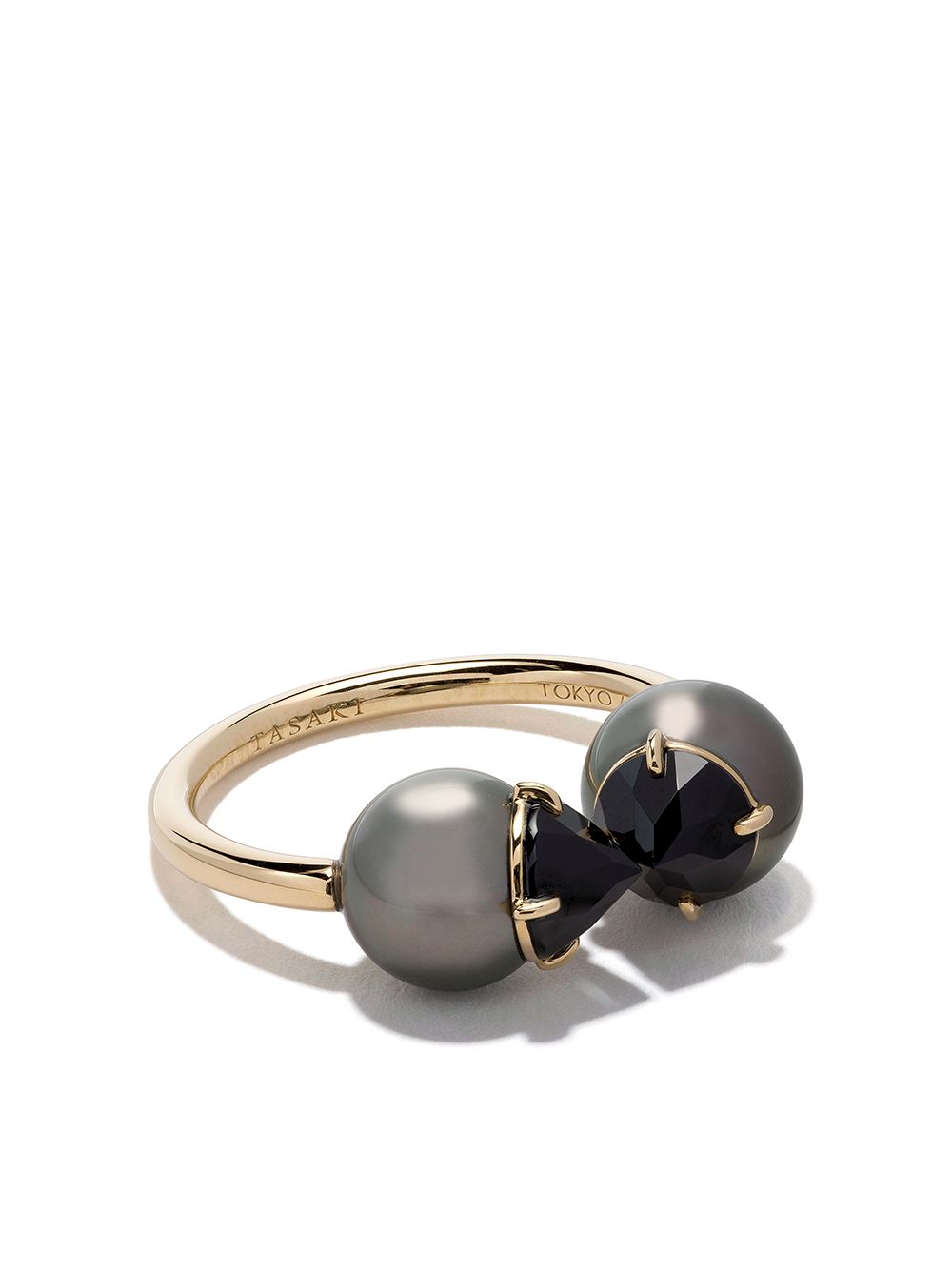 TASAKI Collection Line refined rebellion 18K黄金标志性黑尖晶石戒指 - 金色